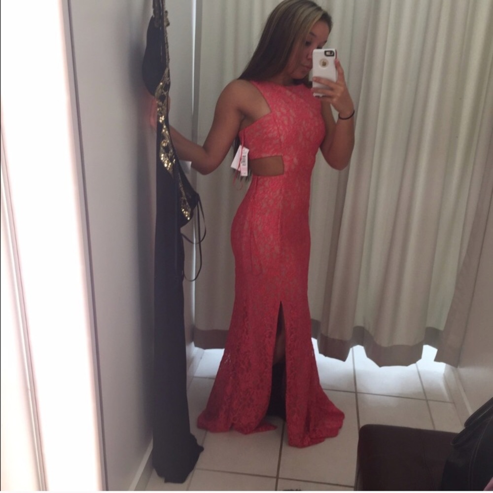 Pink Micro-sequin prom dress